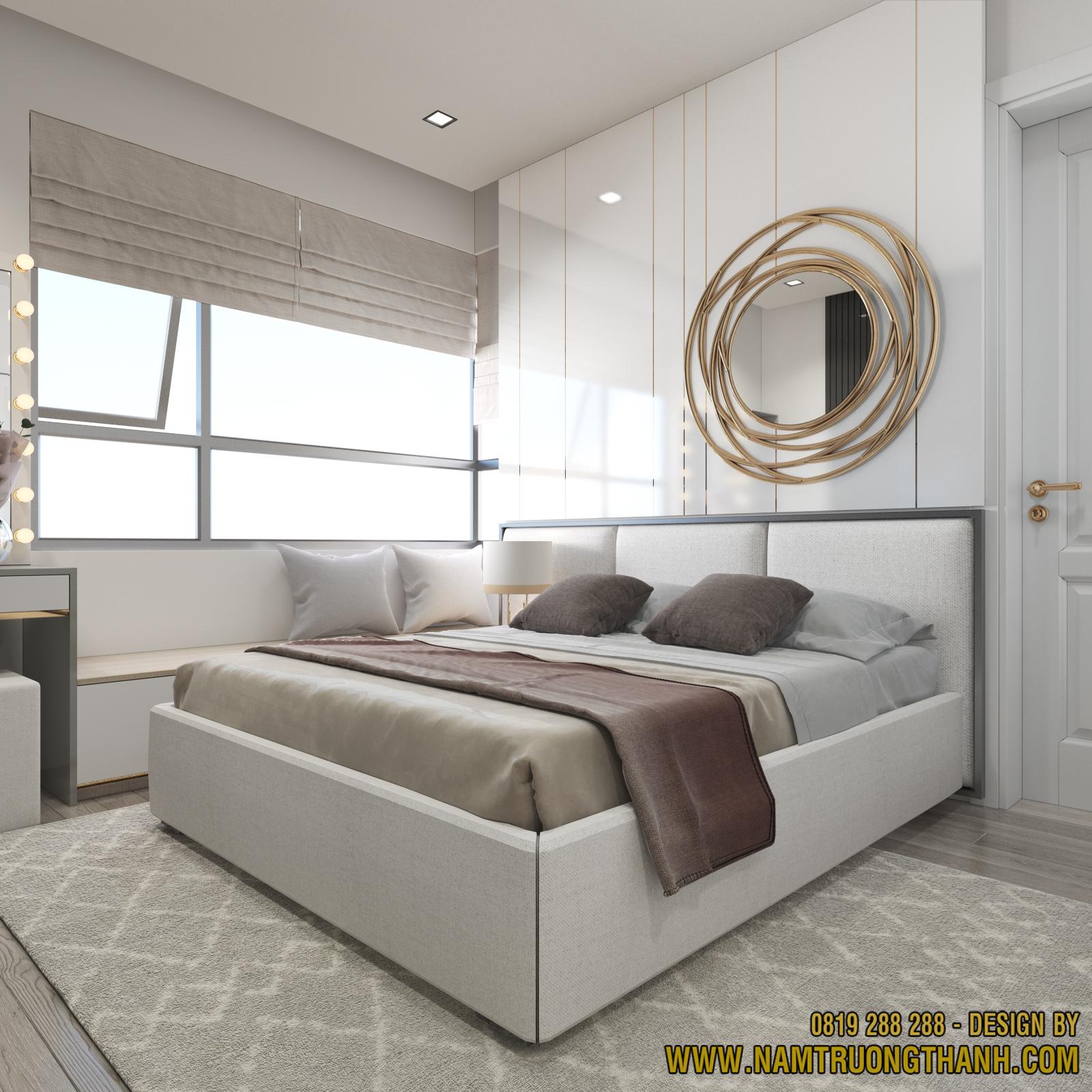 Sơn nội thất phòng ngủ gam màu trung tính, bề mặt mịn đẹp, tạo cảm giác nhẹ nhàng và thư giãn